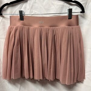 Alo Mesh Baseline Tennis Skirt Rose Quartz M